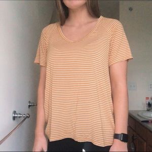 american eagle yellow striped shirt